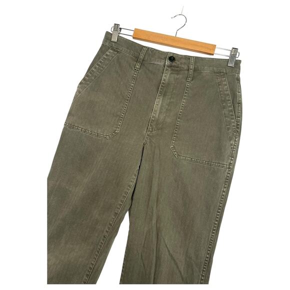Madewell Pants Womens 28 Green High Rise Straight Utility Pocket Casual Stretch - Picture 8 of 13